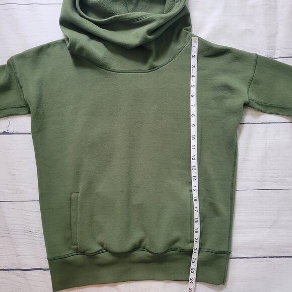 Zyia Active Size S Oh So Soft Olive Hoodie Cowl Neck Kangaroo Pocket Comfy Cozy - Picture 7 of 12